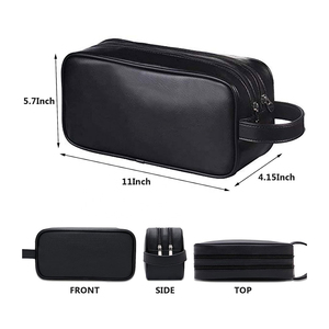 Minimalist Leather Toiletry <b>Bag</b> Rectangle Shape Portable <b>Storage</b> <b>Bag</b> for Travel and Daily Use - Product Image 3
