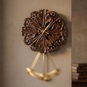 Traditional Wooden Wall <b>Clock</b> With Pendulum Analog Quartz Design For Living Room Decor - Product Image 5