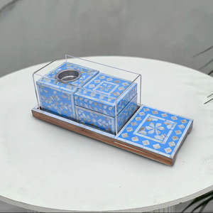 Quemador de Incienso en Forma de Cubo de Madreperla Azul - Product Image 2