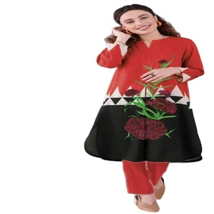 Recién llegado, conjunto de Salwar Kameez paquistaní indio para mujer, ocasión especial, copias maestras sin costuras, bordado de camisa de césped impreso - Product Image 1