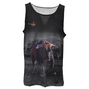 Men's 100% Cotton Gym Tank <b>Top</b> Hip Hop Style Sleeveless Loose Fit Knitted Sports Fitness Basketball Shirt Low Price - Product Image 1