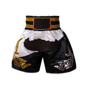 Pantalones Cortos de Muay Thai con Logotipo Frontal Impreso por Transferencia de Calor, Personalizados de Fábrica OEM, Ligeros, de Satén Transpirable, para Kickboxing y Grappling - Product Image 3