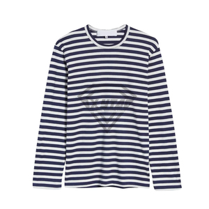 Camiseta de Manga Larga a Rayas Bretonas Personalizada para Hombre, Camiseta Náutica de Algodón con Cuello Redondo, Fabricante de Ropa a Rayas para Hombre - Product Image 2