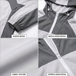 Conjunto deportivo cortavientos de diseño más reciente con logo DTF, chaqueta con cremallera y pantalón de 2 piezas para hombre - Product Image 6