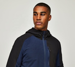 Veste softshell imperméable coupe-vent décontractée pour homme, col montant, fermeture éclair, capuche, respirante, séchage rapide, pour course en plein air - Product Image 6