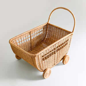 Accesorio para muñecas, cochecito de ratán natural, adorable cochecito para niños pequeños, juego de simulación. - Product Image 5