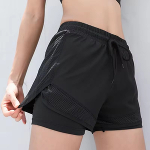Shorts de sport pour femme à taille haute, respirants, écologiques, en toile, séchage rapide, pour la course, le fitness, le yoga, la gym, avec logo personnalisé - Product Image 6