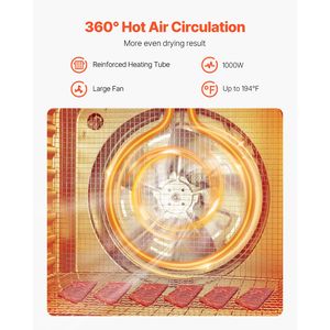 Essiccatore Elettrico per Alimenti da 1000W con 10 Vassoi in Acciaio Inox, Temperatura Regolabile e Timer 24 Ore per Uso Domestico - Product Image 2