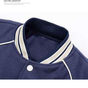 Men's Varsity Jacket Pu Leather Turn-<b>down</b> Collar Embroidered Letter Patch Casual Autumn Wear - Product Image 3