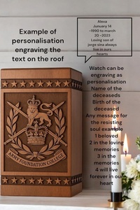 Urna Funeraria Personalizada de Madera de Palisandro, Estilo Militar del Ejército Australiano, Grabada, Ecológica y Duradera, Estilo Americano - Product Image 1
