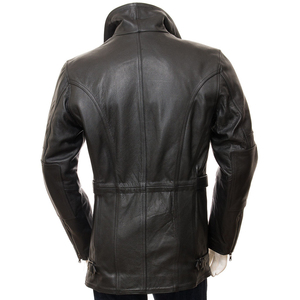 Blouson de moto en cuir PU pour homme, style streetwear, col montant, coupe classique, hiver, écologique, respirant, antibactérien - Product Image 4