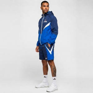 Ensemble de survêtement coupe-vent pour hommes, veste de sport résistante au vent, short à taille élastique, vêtements d'entraînement confortables pour le quotidien - Product Image 2
