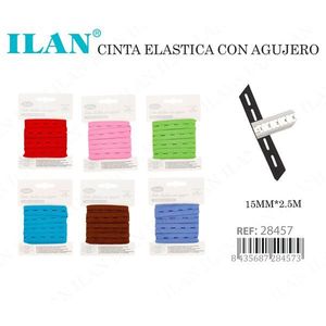 Nastro Elastico Ilan con Occhielli 15mm x 2,5m Multicolore per Uso in Abbigliamento - Product Image 3