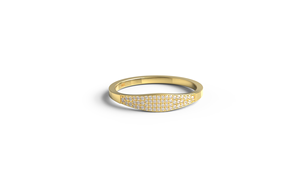 Luxury 18K Gold Pave Round Diamond <b>Ring</b> Curved <b>Stacking</b> Band Eternity Band <b>Stacking</b> Engagement <b>Ring</b> Fine Jewelry Gift for Women - Product Image 1