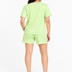 Ensemble t-shirt et short pour femme, décontracté, deux pièces, vêtements de détente d'été, tissu doux et confortable, respirant et léger - Product Image 2