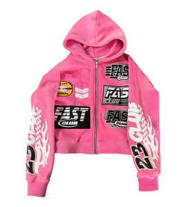 Sweat à capuche zippé en polaire vert fluo Fast Club pour homme, design patchwork automne, manches classiques, plusieurs couleurs - Product Image 3