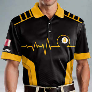 Camiseta con Estampado 3D Personalizada OEM para Jugador de Billar, Camisetas Divertidas para Equipo de Billar para Hombre, Torneo de Billar, Snooker, Polo - Product Image 3