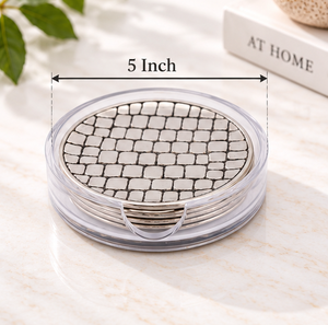 Dessous de verre rond en métal en laiton AK en argent fini antique ensemble de 6 sous-verres faits à la main à bas prix pour la décoration de table/ustensiles de cuisine - Product Image 1