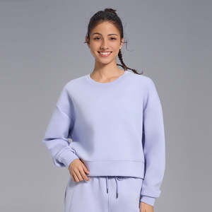 Sudadera de Cuello Redondo Personalizada de Invierno para Mujer, 390 g/m², con Logotipo Impreso, Sudadera de Algodón de Alta Calidad para Mujer - Product Image 1