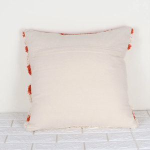 Hand Tufted Boho Ivory and Orange Cushion Cover Textured Handmade Decorative <b>Pillow</b> <b>Case</b> for Sofa Bedroom Living Room Home Decor - Product Image 2