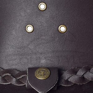 Sombrero Australiano Color Marrón Chocolate Oscuro, 100% Cuero Vacuno, con Logotipo Personalizado Impreso en el Interior, Unisex, para Viajes y Uso Diario - Product Image 4