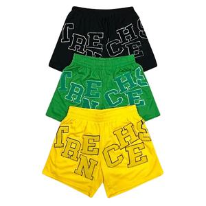 Logo de broderie chenille personnalisé coupe respirante décontracté Streetwear Jogger Mesh Shorts entrejambe Basketball Mesh Shorts pour hommes - Product Image 3