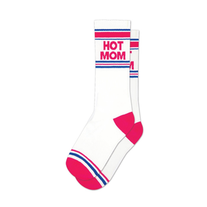 Chaussettes décontractées en gros 100 % coton avec slogan amusant, motif dessin animé « Hot Mom Hot Dad », chaussettes fantaisie pour hommes et femmes, idée cadeau - Product Image 1