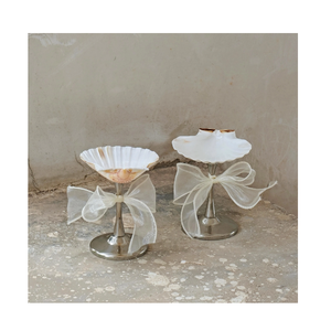 Verre à vin et tasse en coquillage à thème côtier, vaisselle artisanale pour les acheteurs en gros internationaux - Product Image 1