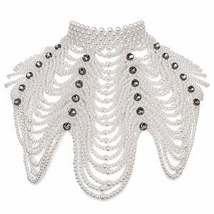 Luxury Imitation Pearl <b>Beaded</b> <b>Headband</b> Adjustable Strap Polyester Rhinestone Accents Bridal Wedding Dress Evening Party Fashion - Product Image 1