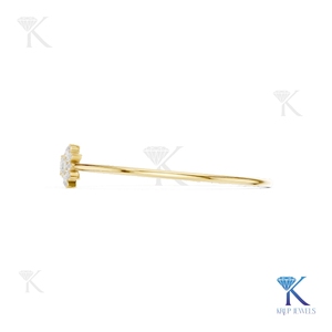 Asymmetric Lab Grown Diamond Crown Bangle 14K Solid Gold Fine Unisex Minimalist Open <b>Cuff</b> Jewelry Gift Manufacturer Wholesale - Product Image 5