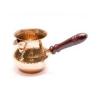 Handmade Hammered Copper Turkish Coffee <b>Pot</b> <b>Set</b> Authentic Engraved Honeycomb Motif Cezve Ibrik With Heat-Resistant Wooden Handle - Product Image 6