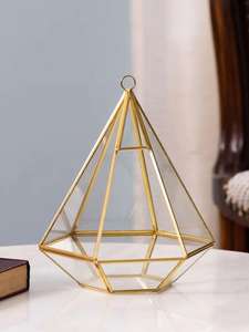 Terrarium en verre en forme de pyramide, écologique, mini-jardin féerique, support pour plantes aériennes pour la maison, vente en gros - Product Image 5