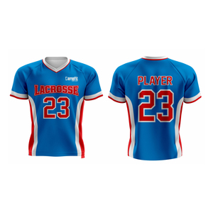 Camiseta Deportiva Reversible con Diseño Sublimado para Equipos de Lacrosse, Corte Regular, Nuevo Diseño, Tela Ligera y Transpirable, Cuello en V, Manga Corta - Product Image 1