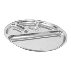 Assiettes de service en acier inoxydable, assiettes à compartiments, assiettes à repas, plateau à thali indien, plateau à dosa - Product Image 4
