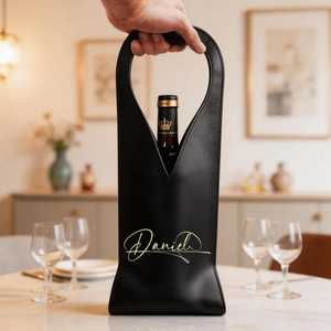 Fournisseur Professionnel – Étui à Vin en Cuir Véritable de Haute Qualité pour Bouteille Unique – Housse Cadeau Premium pour Boissons LEB-0100C - Product Image 3