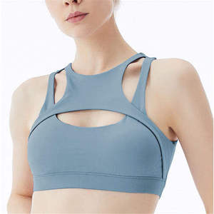 Soutien-gorge de sport pour femme, 92 % polyester, 8 % élasthanne, haut de sport, soutien-gorge de yoga, soutien-gorge de sport côtelé, crop top de sport - Product Image 3