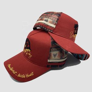 Gorras Trucker de 5 Paneles con Franjas de Perfil Alto al por Mayor para Logotipo Bordado, Etiqueta de Marca Personalizada, Gorras Trucker con Franjas Estilo Western - Product Image 3