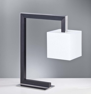 Lámpara de Mesa Moderna y Sencilla de Metal E27 con Cable, Pantalla Cuadrada de Tela, Interruptor, Lámpara de Escritorio o de Pie para Dormitorio o Sala de Estar - Product Image 2