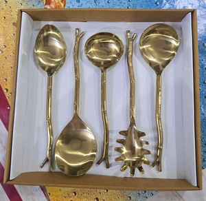 Serveur à gâteau de luxe haut de gamme en acier inoxydable plaqué or, écologique, résistant à la chaleur, compatible lave-vaisselle, avec long manche durable - Product Image 4