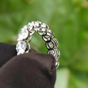 Custom <b>925</b> Sterling <b>Silver</b> VVS Moissanite Diamond Round Wedding <b>Ring</b> Full Eternity Band Engagement <b>Ring</b> Fine Jewelry - Product Image 6