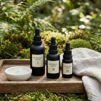 Bouteilles en verre avec collier noir, 10ml, 15ml, 30ml, 50ml, 100ml, bouteille d'huile essentielle, huile de barbe, compte-gouttes noir mat