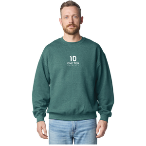 เสื้อสเวตเชิ้ตคอกลมผู้ชาย สีเขียวเข้ม เฮเทอร์ ผลิตจากผ้าฝ้ายพรีเมียม แขนยาว สวมใส่สบาย เหมาะสำหรับลำลอง - Product Image 2