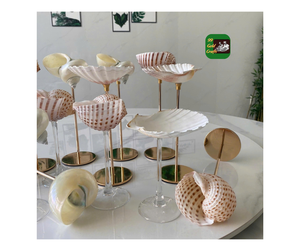 Handmade Gold Seashell Red Wine Glass Unique Polished Martini Cup, Decoration Seashell Glass for Wedding Real Seashell Glass - Product Image 5