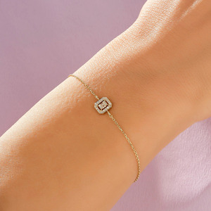Pulsera de Diamantes Cultivados en Laboratorio, Corte Esmeralda, Oro Amarillo, Joyería Fina para Mujer - Product Image 4
