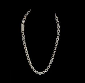 Collar de Cadena Personalizado con Moissanita, Cadena de Eslabones con Micro Pavé, Plata de Ley 925, Tamaño Ajustable, Bañado en Rodio, Lujo Hip Hop - Product Image 5