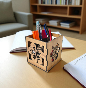 MDF Pen Holder Cup <b>Creative</b> Stationery Holder Factory Custom logo Personalized Latest Design MDF Pen Holder - Product Image 5