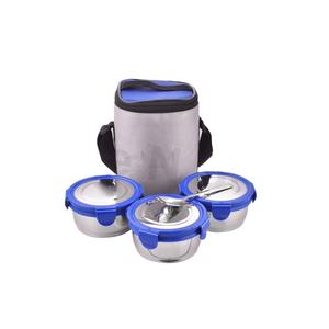 Boîte à lunch en acier inoxydable tiffin boîte à lunch ensembles de vaisselle avec couvercle déjeuner avec cuillère - Product Image 1