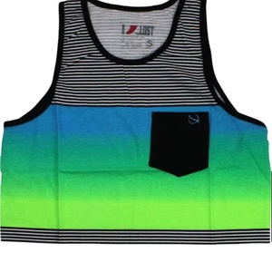Débardeur en coton 100% pour hommes, débardeur en jersey tricoté sérigraphié de style singulet durable pour adultes - Product Image 1