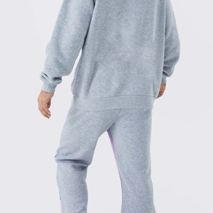 Chándal Gris con Capucha para Hombre, Diseño de Bloques de Color Sólido, Corte Regular Informal, Largo Completo con Bolsillos Laterales, Ropa de Otoño, 100% Algodón - Product Image 5