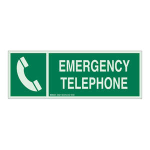 Panneau de signalisation téléphonique d'urgence photoluminescent BradyGlo en PVC pour intérieur/extérieur, pour zones téléphoniques d'urgence - Product Image 2